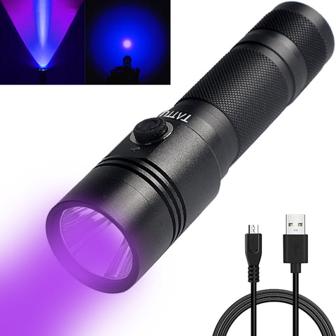 TATTU U1 UV Flashlight 395nm 5W LED Black Light Rechargeable Battery+USB Cable