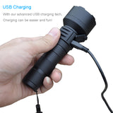 TATTU U2S UV Flashlight 365nm 10W LED Black Light Rechargeable Battery+USB Cable