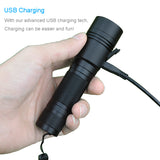 TATTU U1S UV Flashlight 365nm 5W LED Black Light Rechargeable Battery+USB Cable