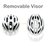 TATTU Ultralight Bike Helmet for Adult and Child with Detachable Visor, White, S/L